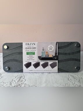 BKLYN Steel Core Quick Dry Sink Caddy - Dark Gray